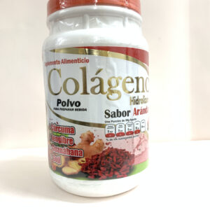 POLVO COLAGENO REFORZADO CON CURCUMA, JENGIBRE, GUANABANA Y GOJI SABOR ARANDANO 1.1 KG SANDY